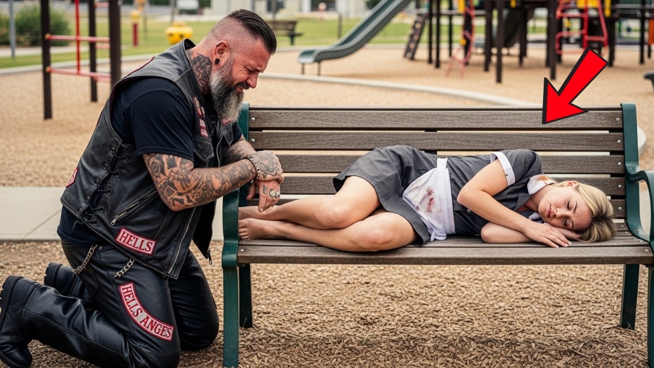 She Slept at a Playground Every Night — When He Found Out, the Hells Angel Broke Down