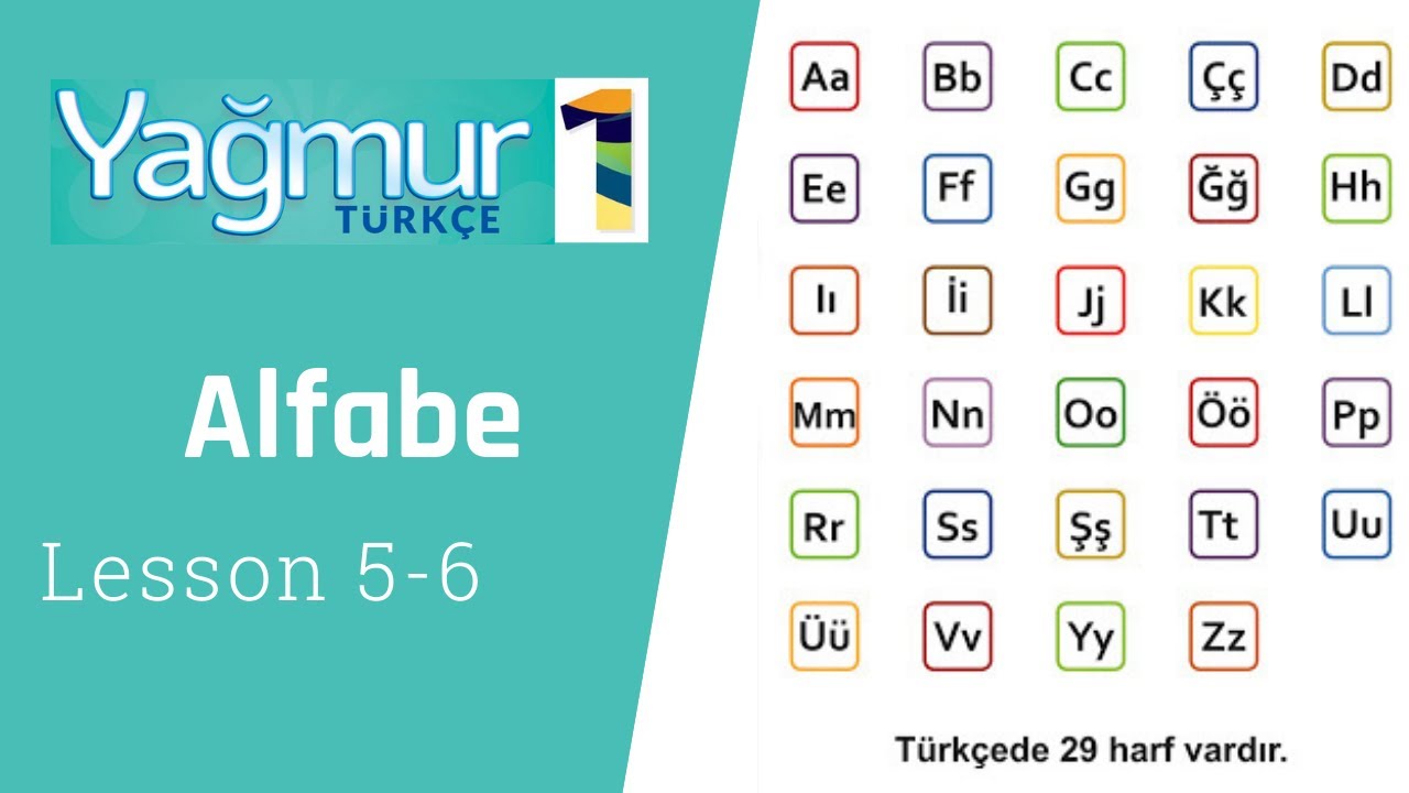 Learn Turkish Lesson 5 and 6, Alphabet  - Alfabe