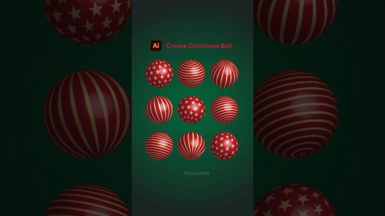 How to create Christmas Ball in Adobe illustrator. #illustrator #tutorial #christmas