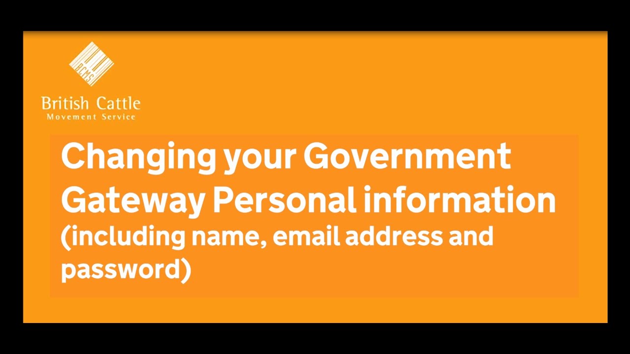 Changing your Government Gateway personal information