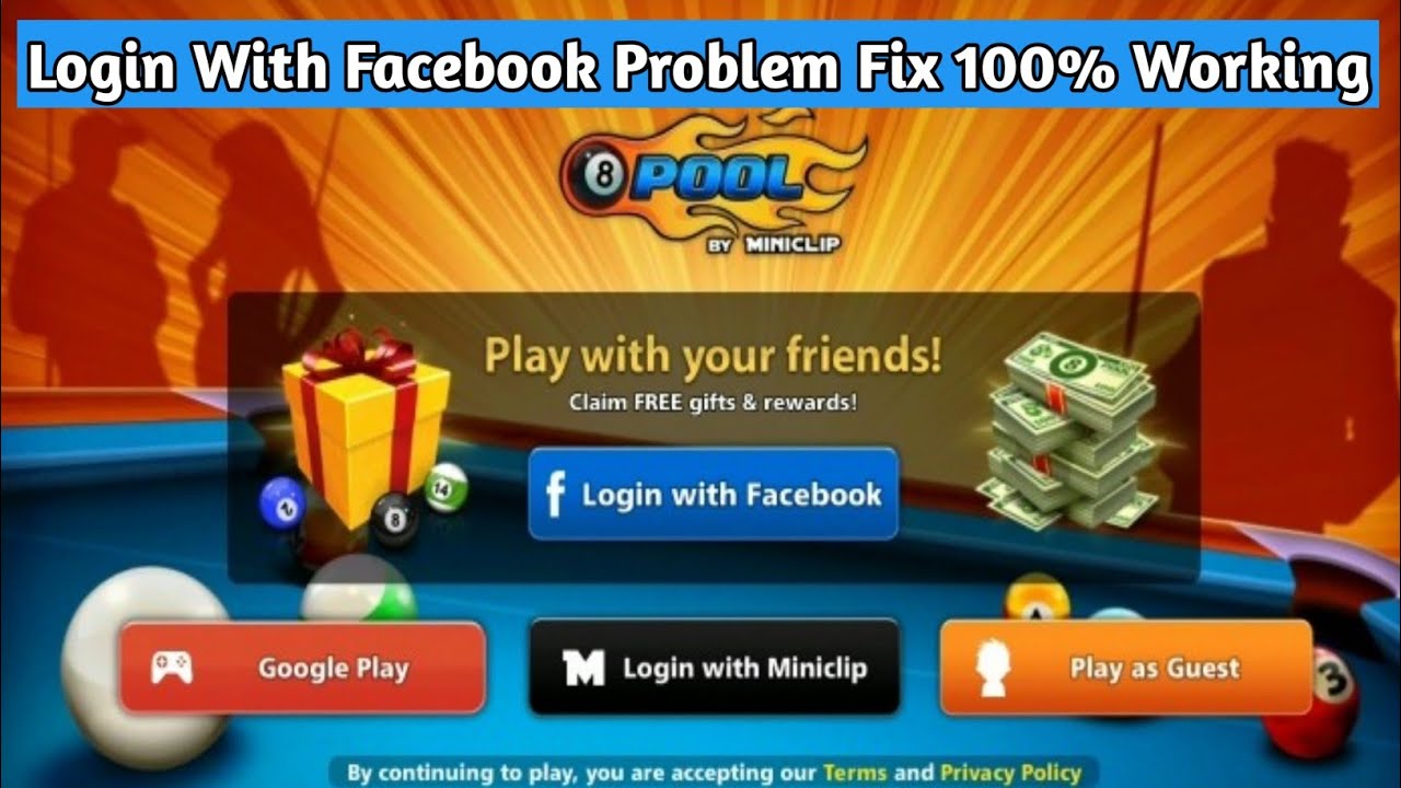 8 Ball Pool Facebook Login Problem Fix | 100% Working Trick