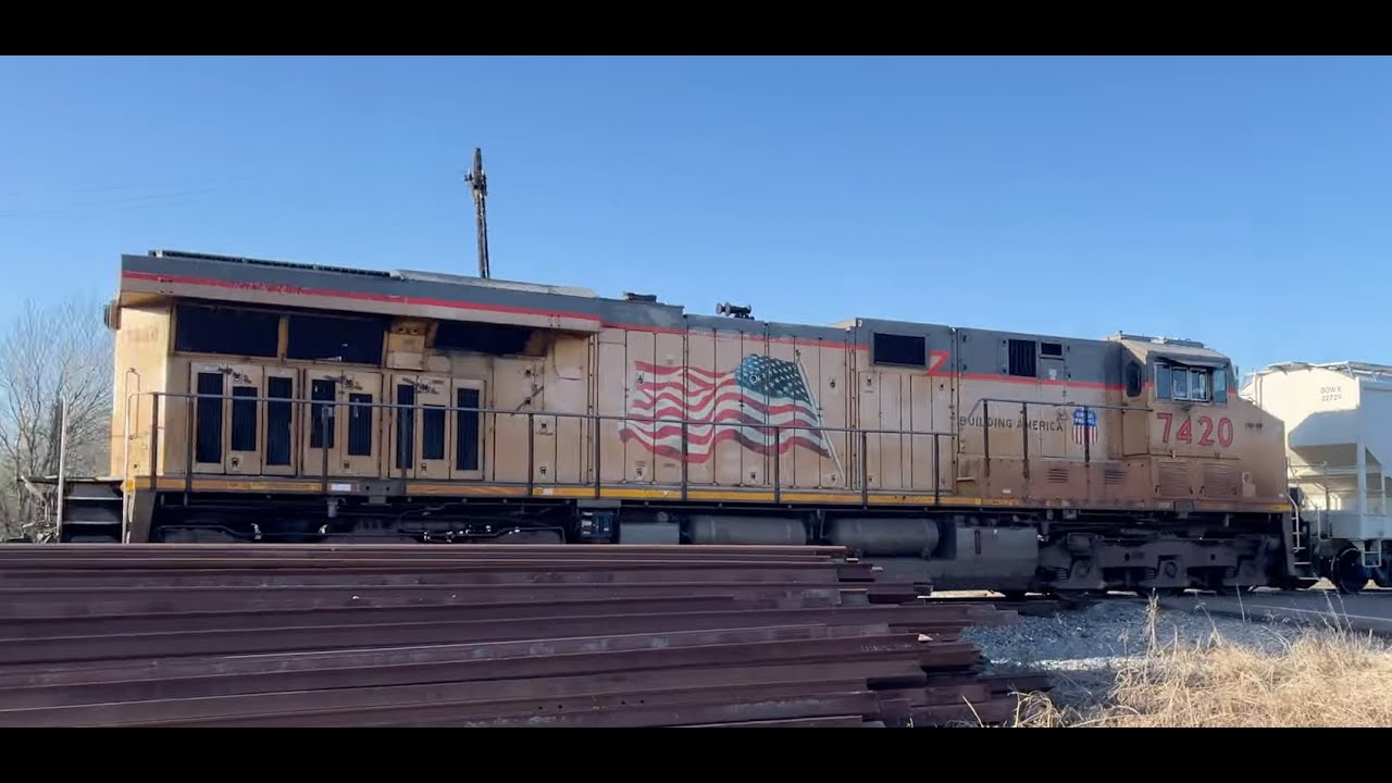 Union Pacific 7287 AC44CW Leads Ethanol Train with Rear DPU - Millican TX - Jan 2026