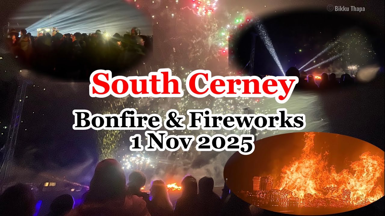 Spectacular Bonfire and Fireworks at South Cerney 1 Nov 2025