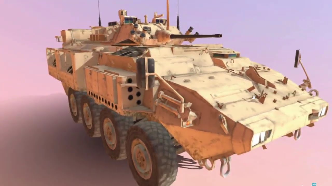 American LAV-6 3D Model | US Army APC & Recon Vehicle Asset Showcase (Squad Game Rip)