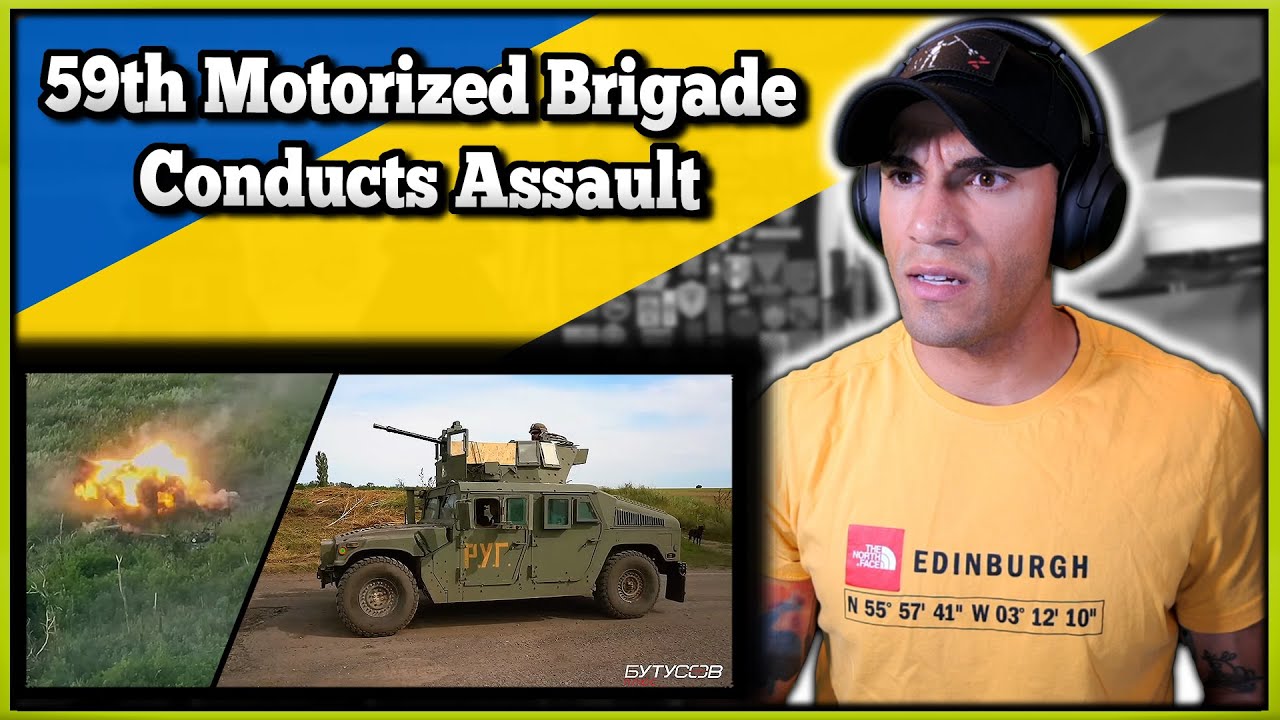 US Marine reacts to Ukraine's 59th Motorized Brigade Conducting Assault @ButusovPlus