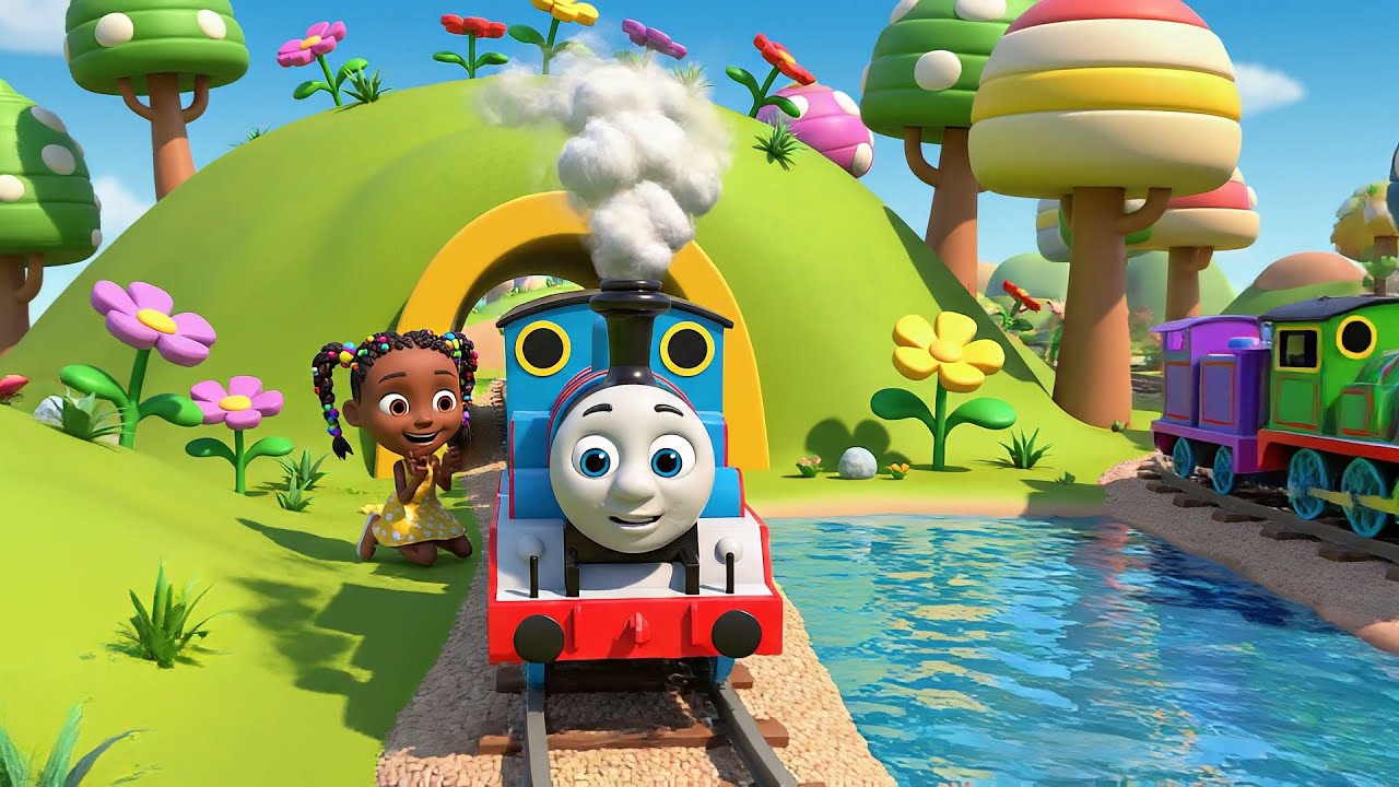 Cuatro pequeños trenes Chug Chug Chug | Canciones Infantiles y Rimas para Niños
