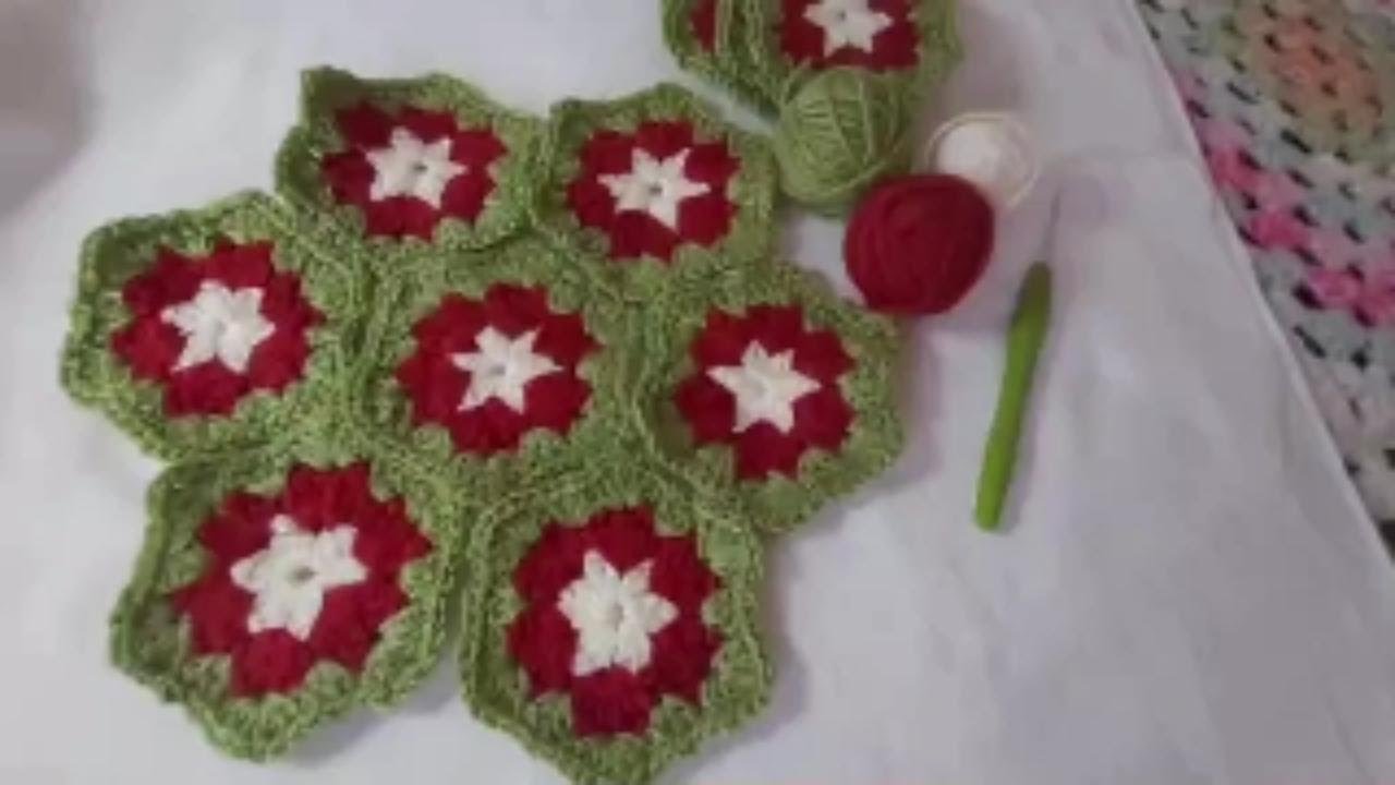 Hexagon Christmas Crochet Stocking