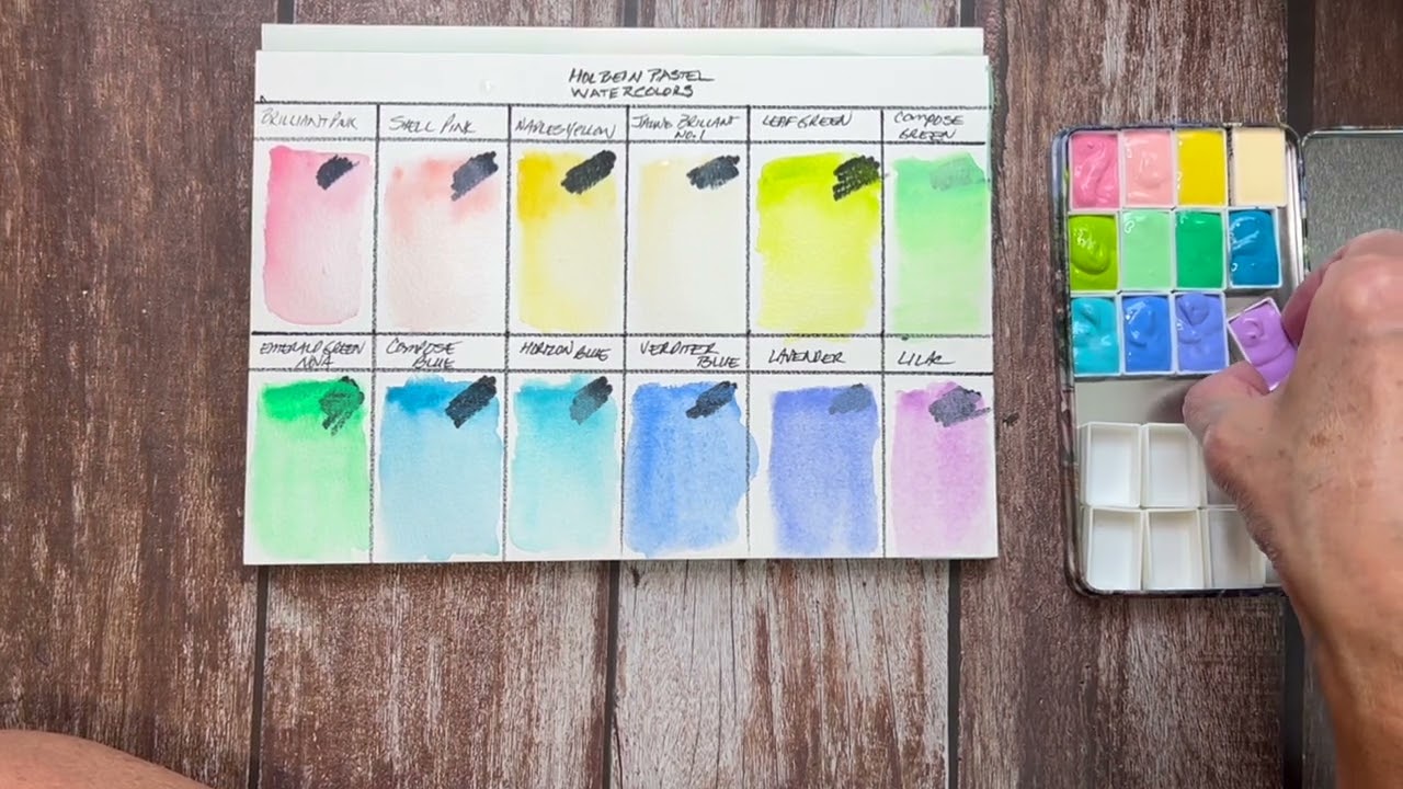 REVIEW Holbein Set of 12 Pastel Watercolors!