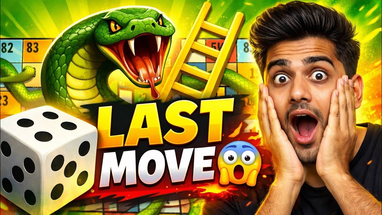 Big text: “LAST MOVE 😱” ya “LUCK vs SKILL 🔥”