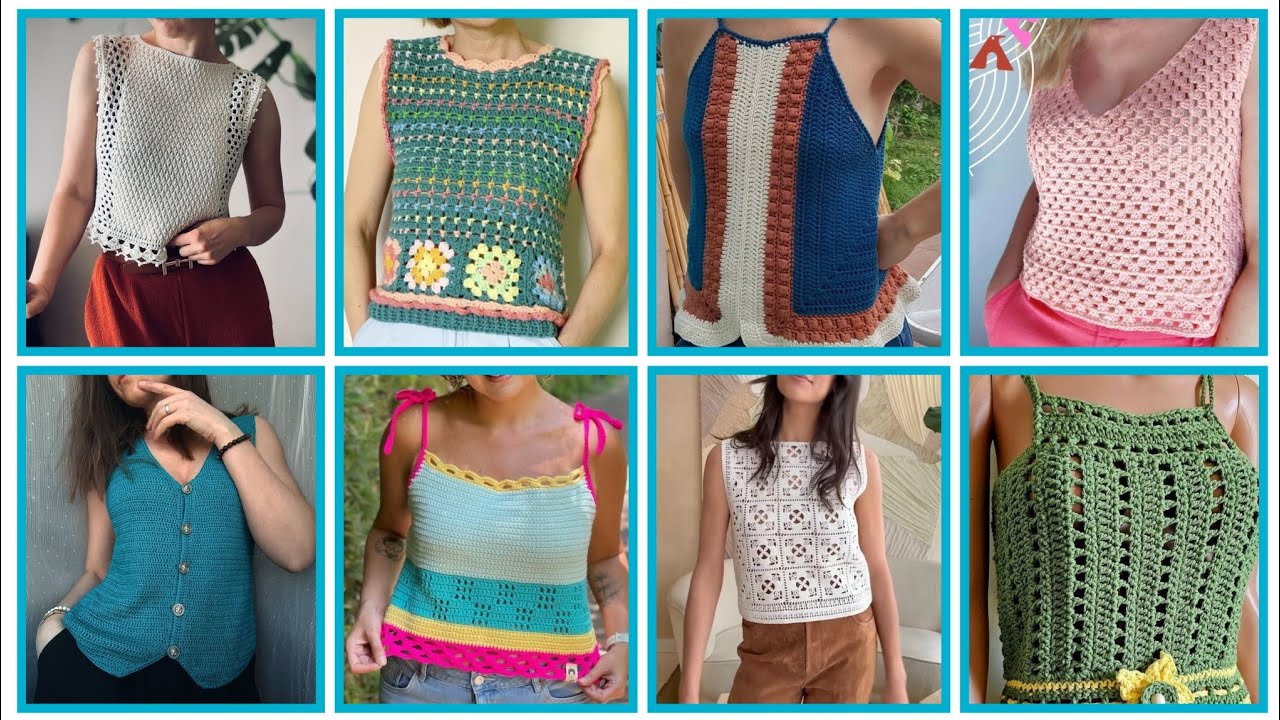 Impresionante y llamativa blusa de crochet para mujer. 