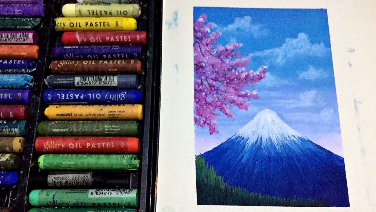 Easy Oil Pastel Drawing / Mt. Fuji