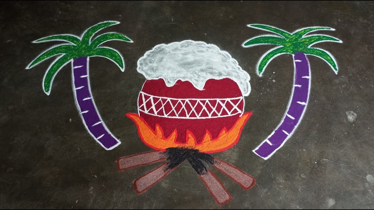 2026 pongal pot kolam #pongal2026specialkolam #pongalpaanaikolam