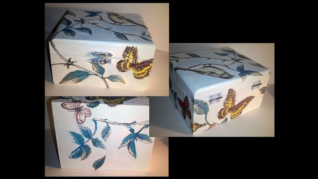 Decoupage wooden box using PVA glue