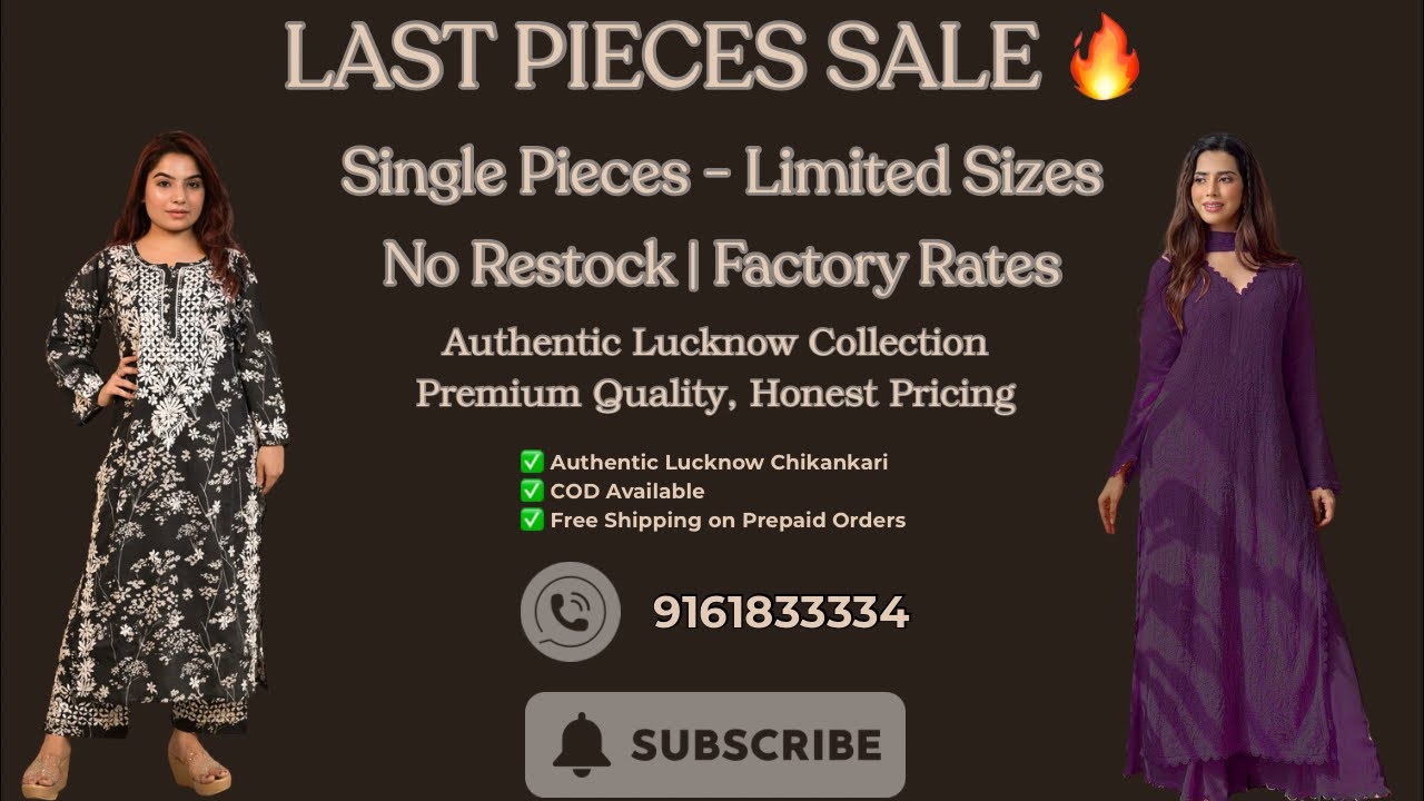 👉 Last Pieces Sale 🔥 | Single Pieces & Limited Sizes | Factory Rates | Chikankari LIVE | RS Chikan