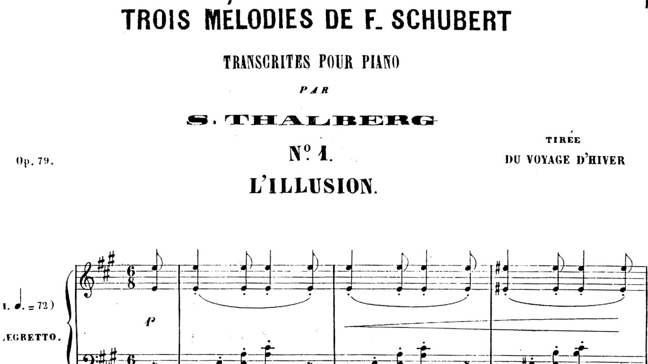 3 Mélodies de Franz Schubert, Op.79 By Sigismond Thalberg (with Score)