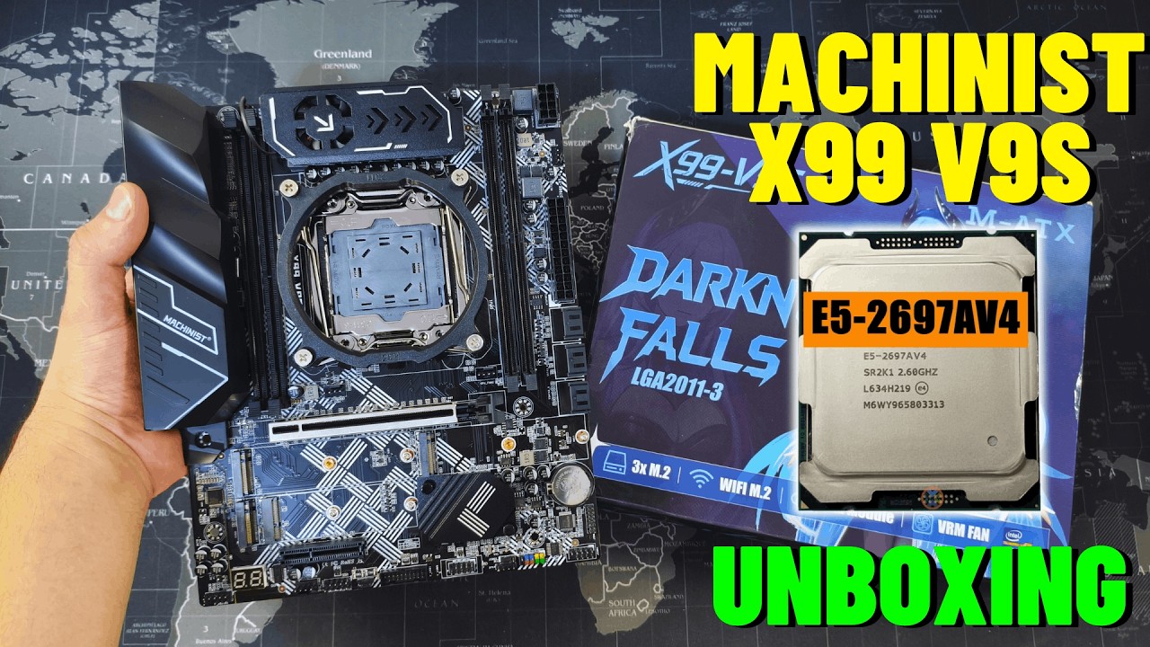 CHEGOU! MACHINIST X99 V9S COM TPM 2.0! UNBOXING E TESTES COM O XEON E5 2697AV4...