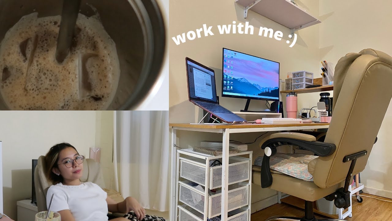 VLOG: WORK WITH ME! 👩🏻‍💻 (my desk set up from Lazada and Shopee & my WFH routine) | Lara SB