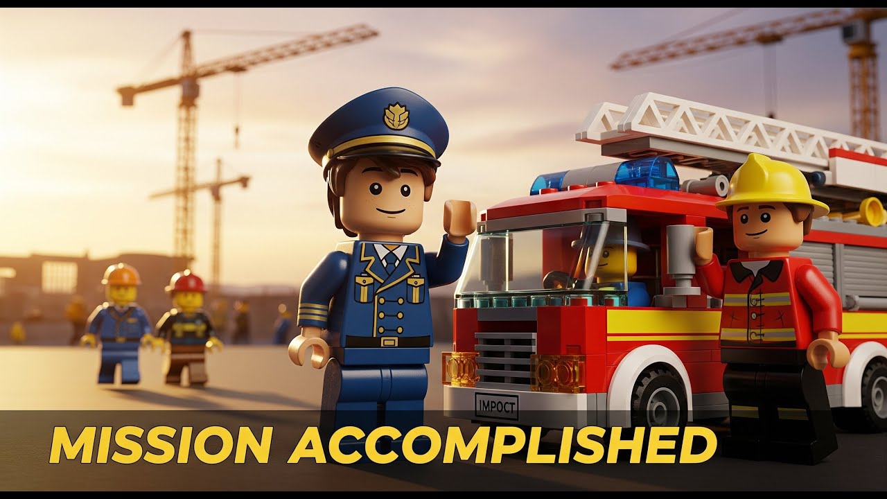 HERO FIREFIGHTER Saves Trapped Worker! | Epic Brick Rescue Story