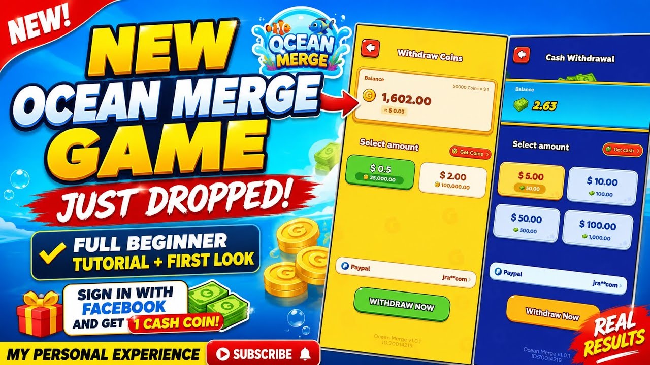 🚨 NEW OCEAN MERGE GAME JUST DROPPED! 🌊 | FULL BEGINNER TUTORIAL + FIRST LOOK 💰