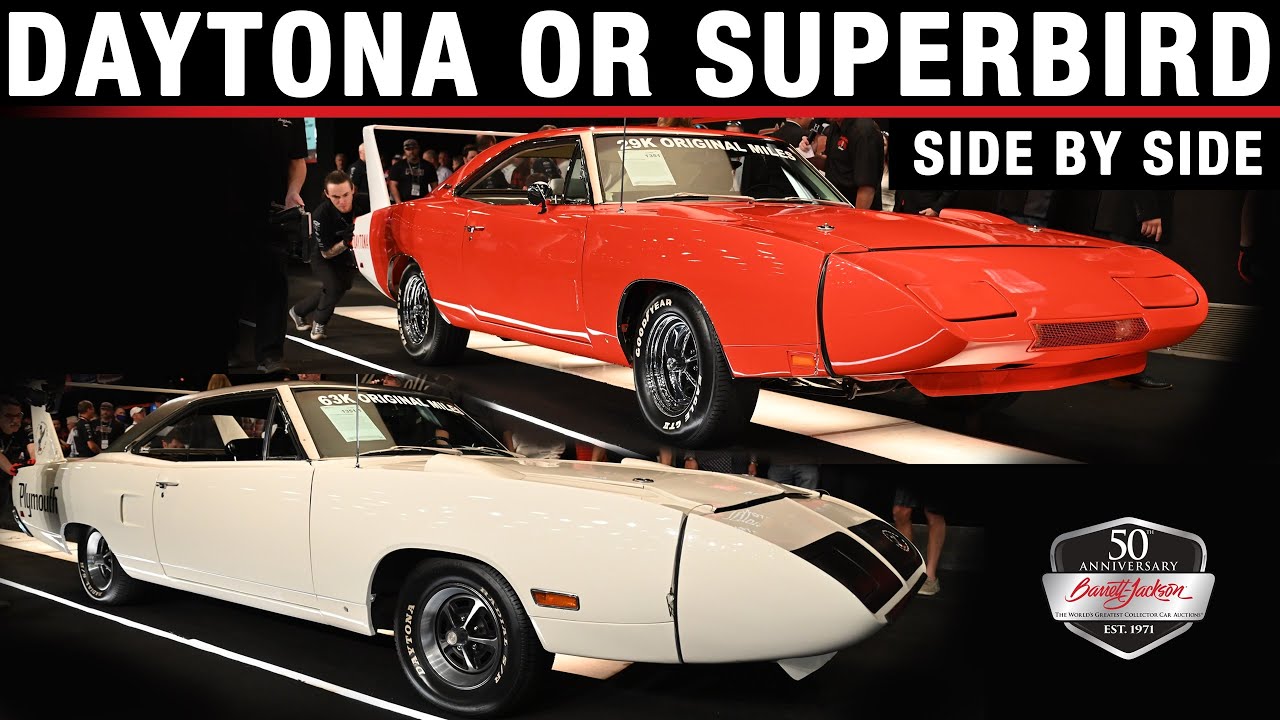 SIDE BY SIDE - 1969 Dodge Daytona or 1970 Plymouth Superbird - BARRETT-JACKSON 2022 SCOTTSDALE