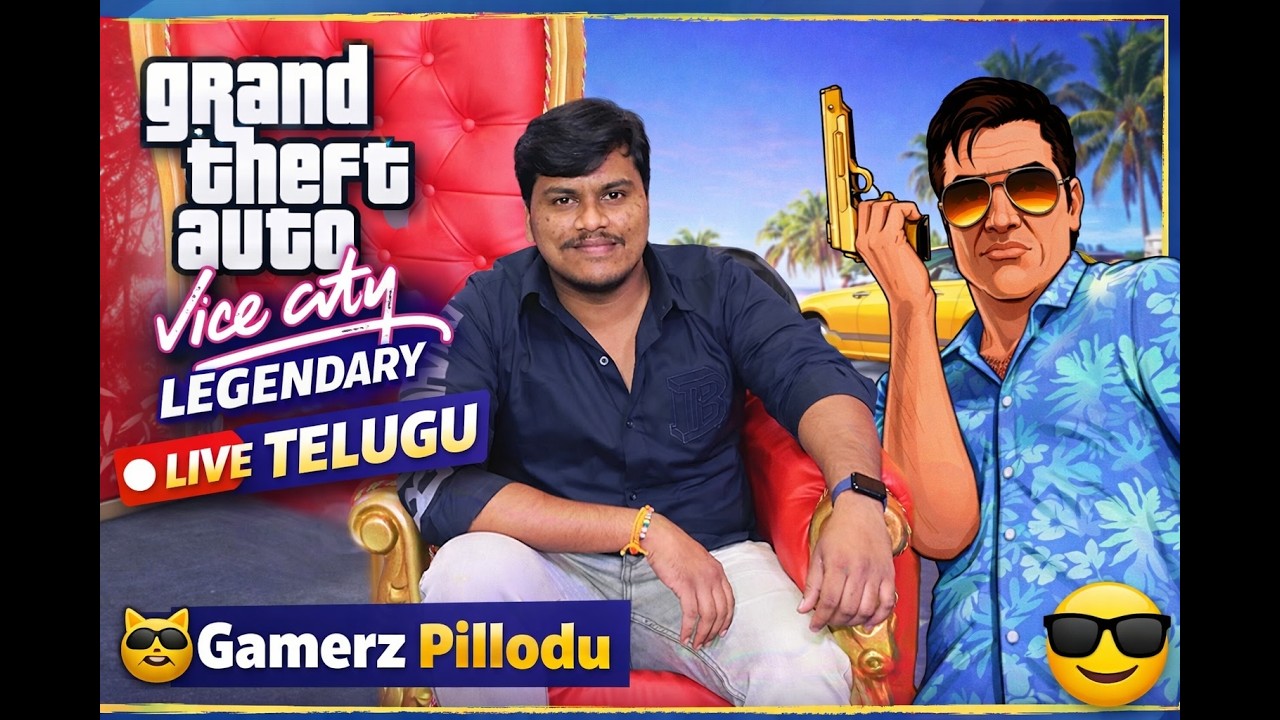 GTA Vice City Legendary Live Telugu 🔥 | Gamerz Pillodu | Full Fun & Nostalgia