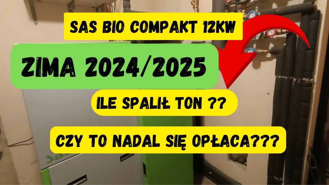SAS BIO COMPAKT 12kW zima 2024/2025. Ile pali kocioł w zimie ??