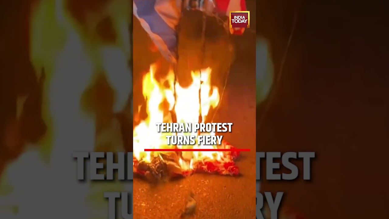 Iran Israel War: Tehran Protest Turns Fiery as US and Israeli Flags Are Burned After Ceasefire News