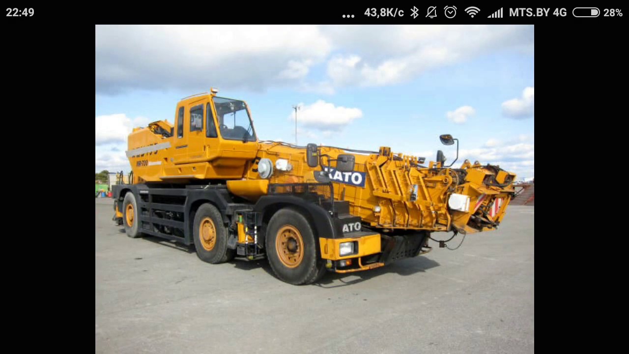 автомобильный кран като [ truck crane Kato ] photo-collage