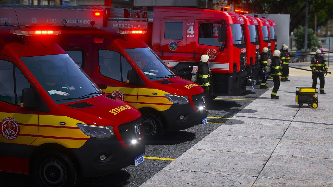 DESLOCAMENTO E RESGATE - INCÊNDIOS | GTA 5 EMERGÊNCIA 24 HS