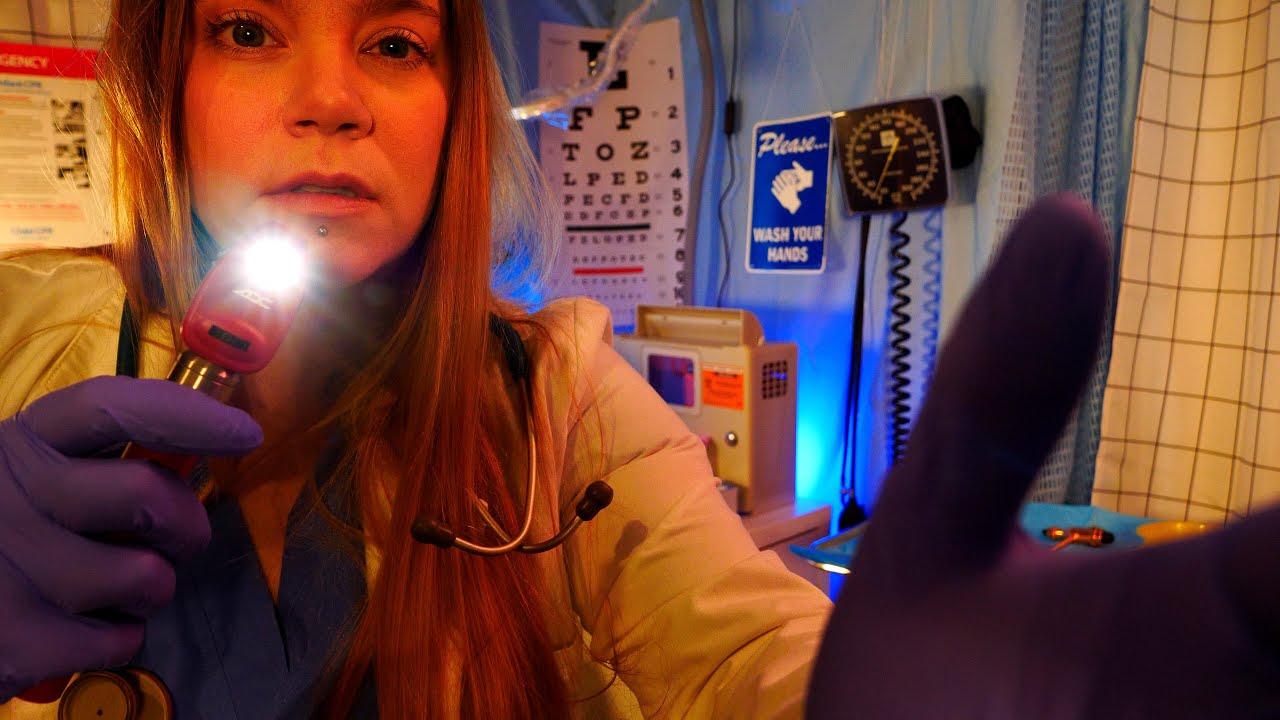 ASMR Hospital Pediatric Check Up | Otoscope, Eye Exam | Medical Role Play