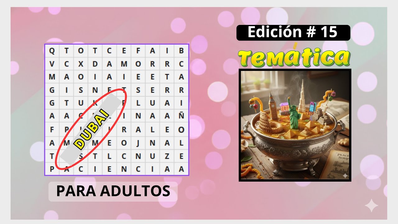 Sopa de Letras de Lugares Famosos del Mundo 🌍| Ejercicio Mental