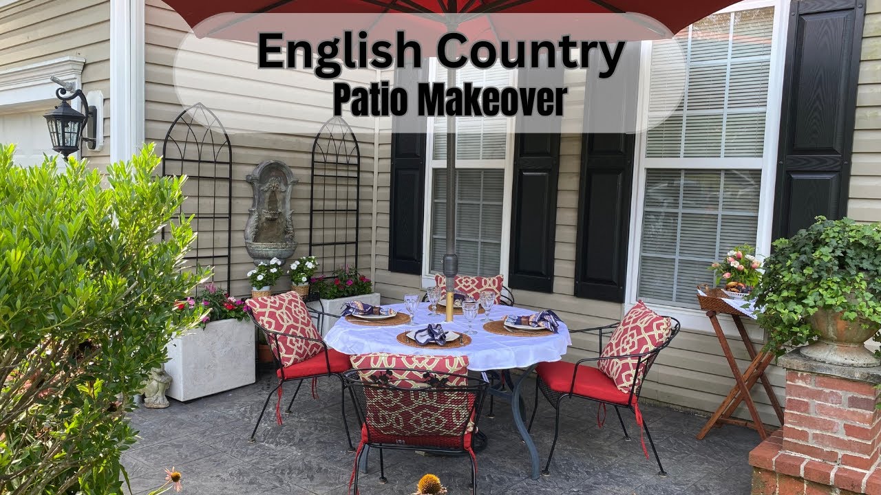 English Country Patio Makeover on a Budget