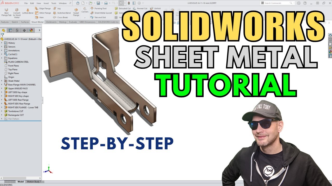 SOLIDWORKS SHEET METAL TUTORIAL for Beginners / Students