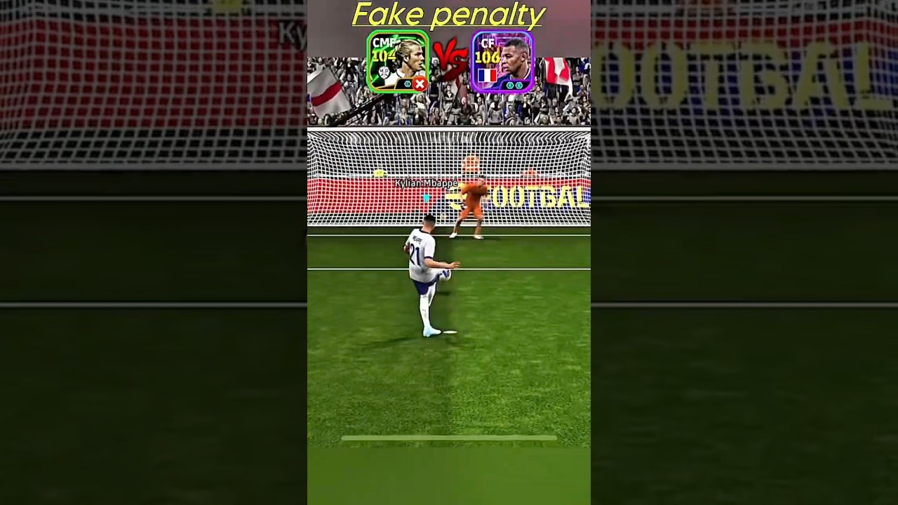 Divad Beckham vs Mbappe fake penalty challenge ☠️👀#efootball #footballer #pesofficial