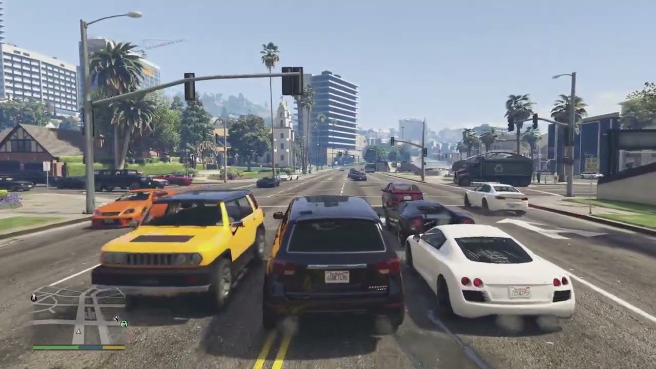 GRAND THEFT AUTO STORY MODE TAKING A TAXI TO BEACH AREA THEN HEADING TO PICK UP MICHAEL