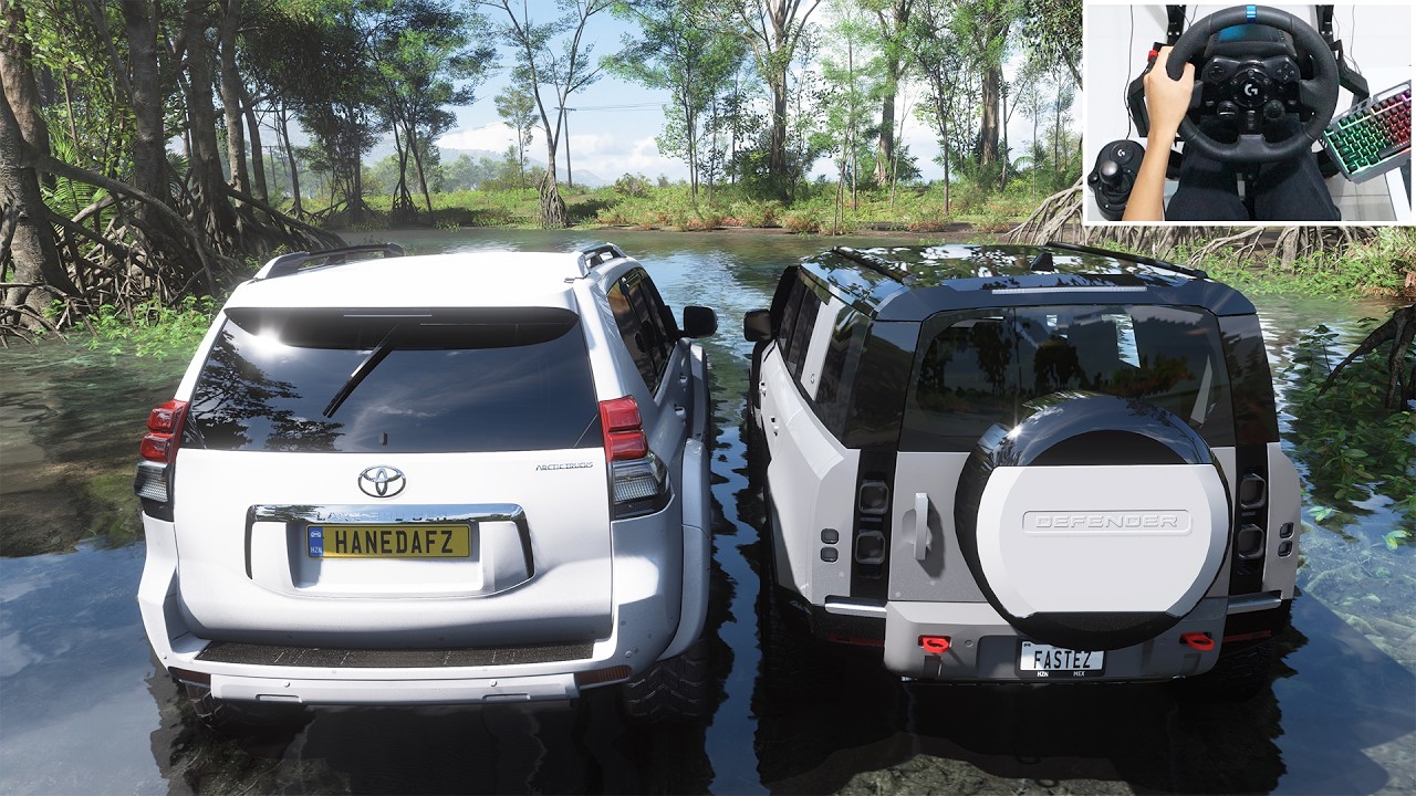 TOYOTA PRADO Land Cruiser & Land Rover Defender OFF-ROAD - Forza Horizon 5 | Logitech g923 gameplay