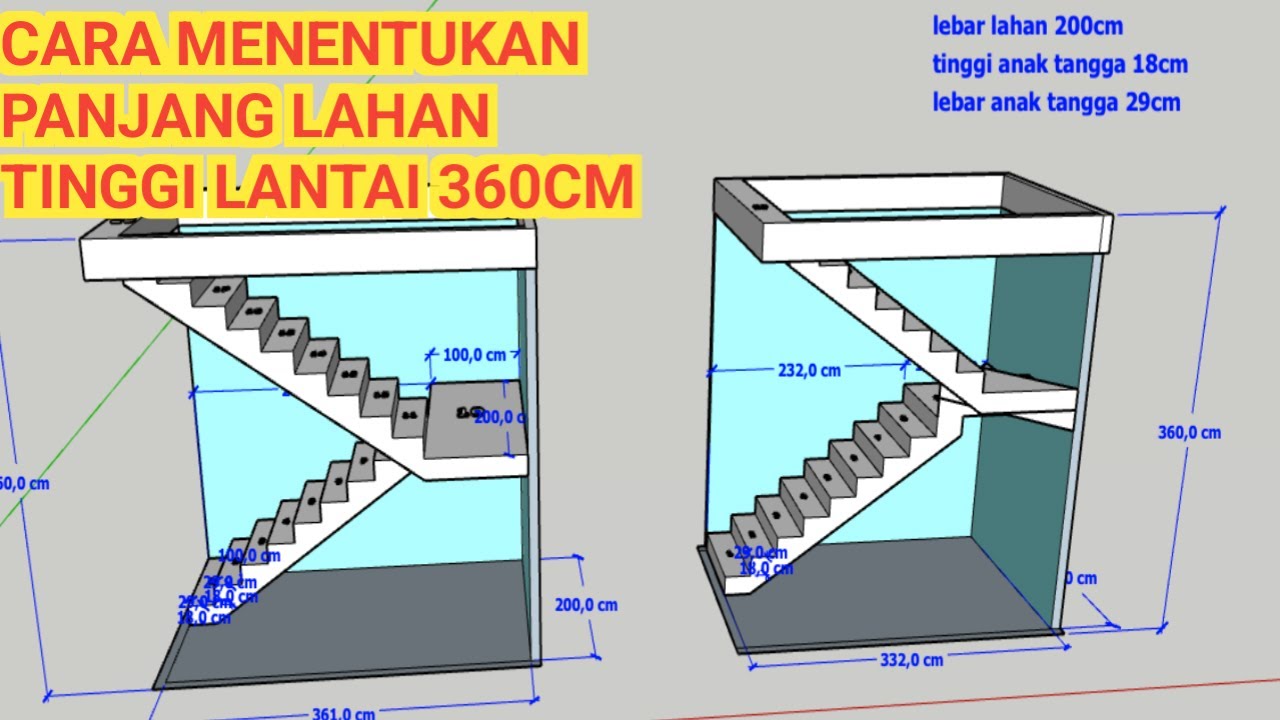 MENENTUKAN PANJANG LAHAN. CARA MENGHITUNG ANAK TANGGA