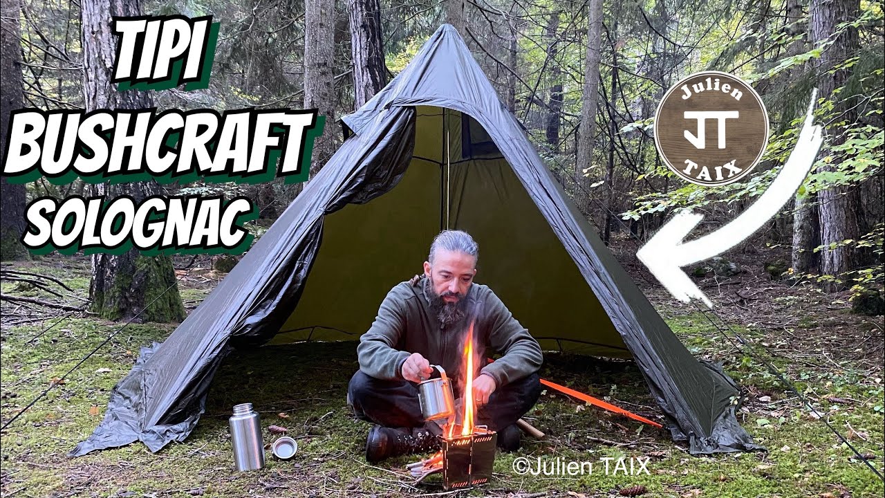 Tipi Bushcraft Solognac Décathlon + moustiquaire / sol : Présentation et montage #tipibushcraft