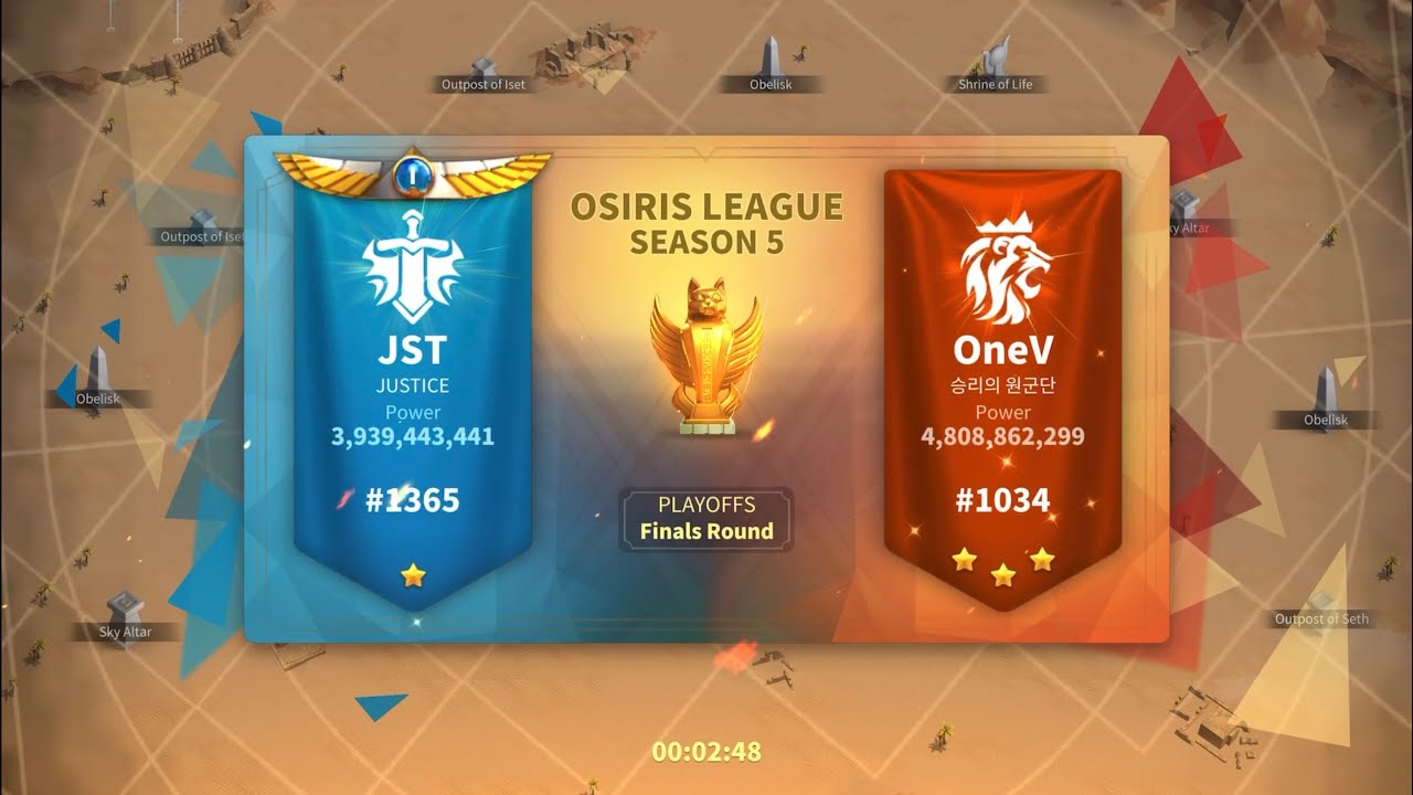 RoK. Osiris League s5. Finals 1st match. JST vs. OneV.
