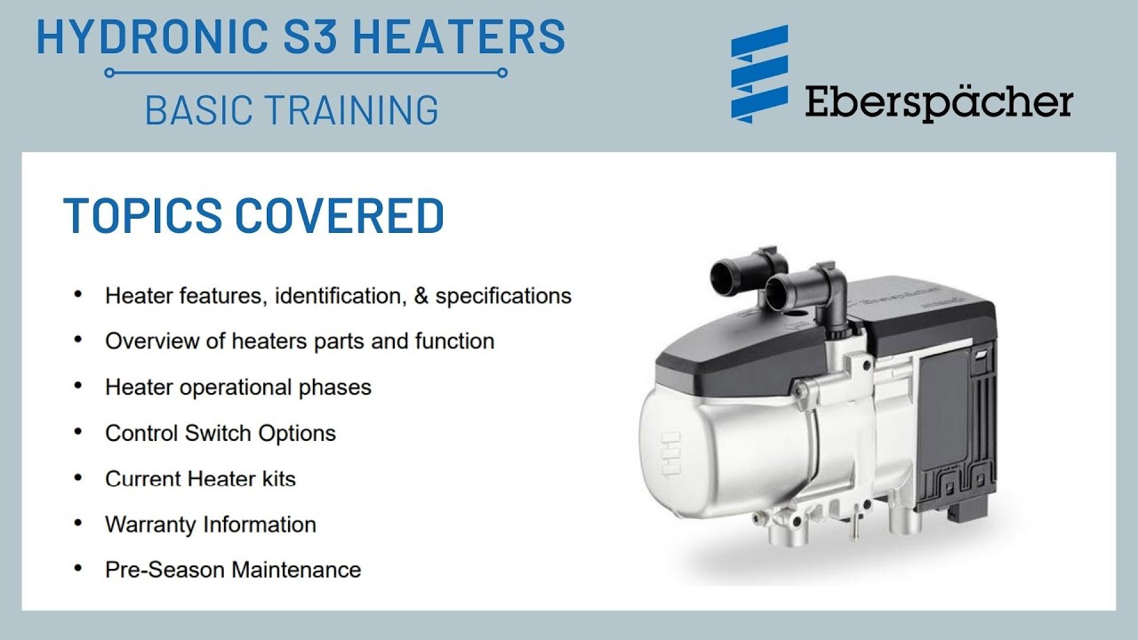 Hydronic S3 Heaters | Basic Training