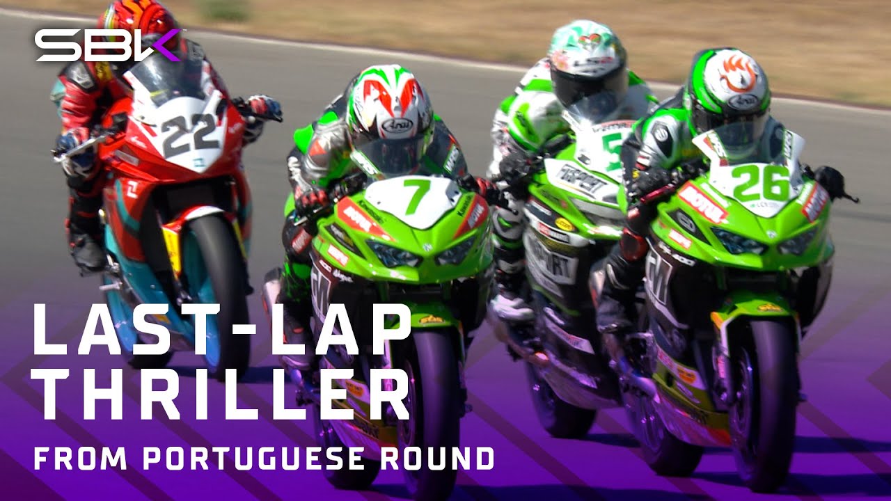 Epic WorldSSP300 final lap showdown with huge title race twists! 🔀 | 2024 #PortugueseWorldSBK 🇵🇹