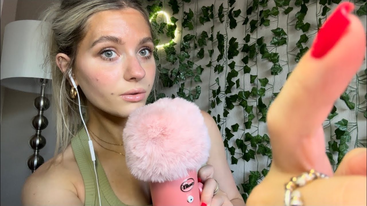 ASMR- Unpredictable Trigger Words/ Repeating Words (Clicky Whisper) +Tracing🌼