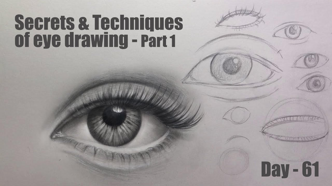 Perfect Techniques of Eye Drawing for Beginners - Step by Step | Day - 61 | Part - 1