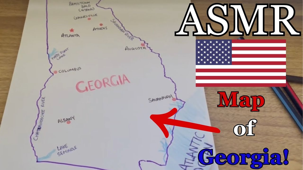 ASMR - Drawing a Map of Georgia!! | History & Facts