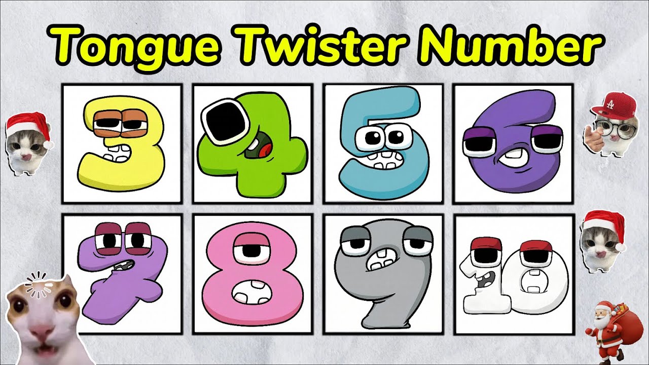 🤪Tongue Twister Game: 1, 2, 3, 4 (Say The Numbers On Beat)