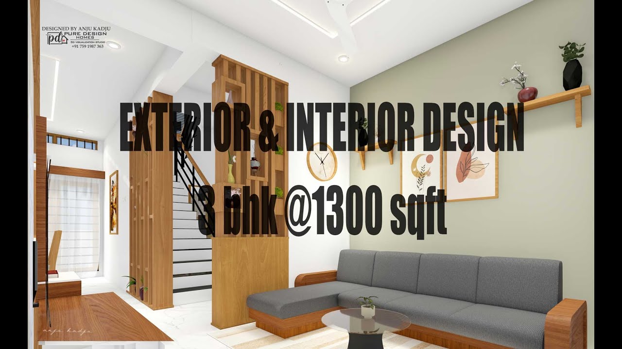 INTERIOR WALK THROUGH VIDEO/21 LACK/ 1300 sqft/3 bhk / exterior & interior design/ ANJU KADJU/