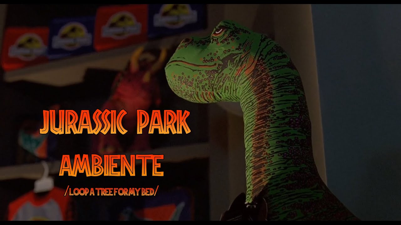 Jurassic Park | Music with Brachiosaurus Sounds Storm with Rain A Tree For My Bed Loop with Ambient.