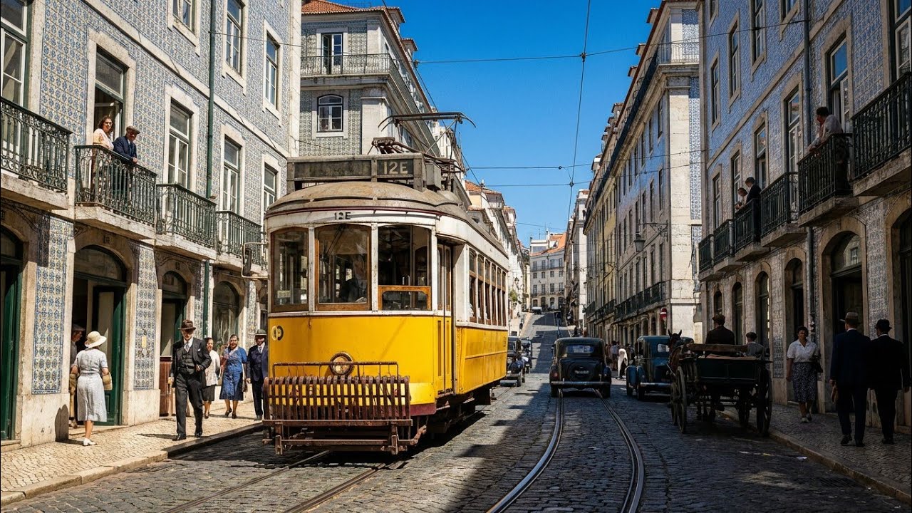 1930 LISBON, Portugal 🇵🇹 [4k 60fps] Colorized & Restored - Historic Footage