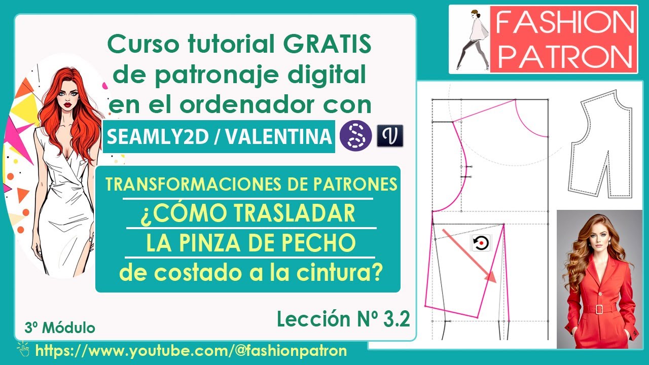 3.2. ¿Cómo trasladar la pinza del pecho de costado a la cintura? TRANSFORMACIONES DE PATRONES