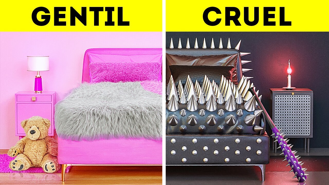 MENINA GENTIL x MENINA CRUEL EM DESAFIO DE REFORMA DE QUARTO || Objetos Decorativos DIY, por 123 GO!